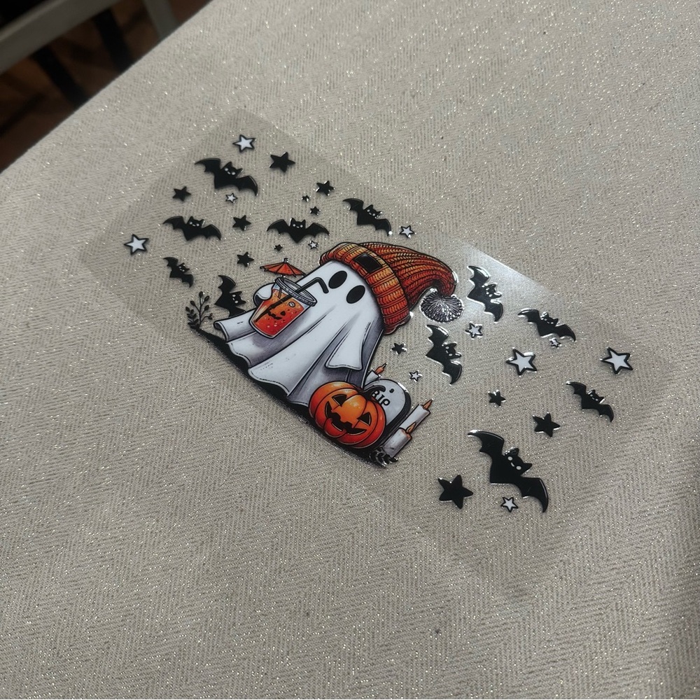 Halloween Ghost and Pumpkin UV DTF wrap